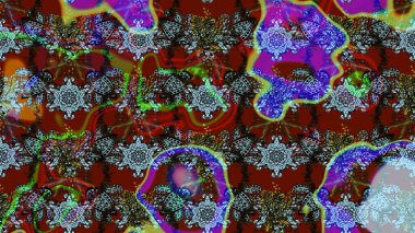 Kırmızı ve kahverengi renkte çiçeklerle çizilmiş çiçek deseni. Suluboya tarzında kırmızı ve kahverengi renkte çiçekler.