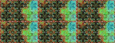 Kusursuz soyut bir arkaplan. Raster illüstrasyonu. Oriental raster klasik yeşil ve altın desenli.