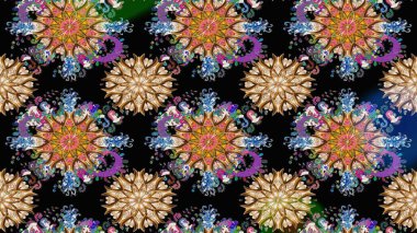 Çizim kalıbı. Ultraviyole kumaş deseni. Raster illüstrasyonu. Organik motif arkaplanı.