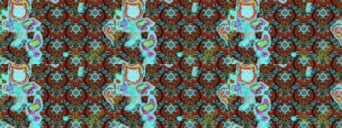 Raster illüstrasyonundaki çiçek desenli çizim. Renkli Bahar Teması eskiz kalıbı. Güzel kumaş deseni. Düz Çiçek Elementleri Tasarımı.