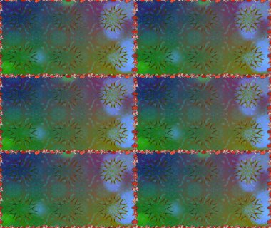 Egzotik çiçekler, yeşil ve mavi renkler üzerine botanik ve parlak klasik doğa. Raster illüstrasyonu. Klasik tropikal doğal elementlerin suluboya seti.