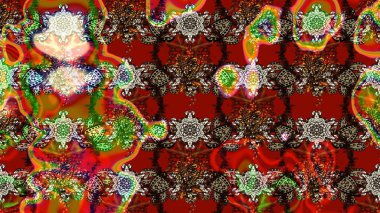 Çiçek desenli eskiz. Gömlek baskısı için çiçek boyası. Kahverengi ve kırmızı renkte çiçekler.