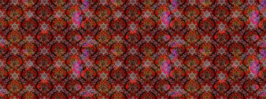 Nakış desenli çiçek deseni. Renkli grunge, soyut arkaplanı kolonya ve kırmızı çiçeklerle süslüyor. İzler, kumaş, duvar kağıtları, tekstil için raster dokusu.