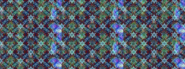 Raster düz çiçek çizim deseni. Hediye ambalaj kağıdı, tebrik kartları, posterler ve pankart tasarımı. Mavi ve yeşil renkte çiçekler.