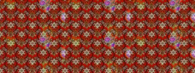 Elle çizilmiş çiçek desenli Raster çizimi. Tekstil, kumaş, ambalaj, hatıra defteri için hoş bir çiçek arkaplanı. Çocuksu tasarım. Kahverengi ve kırmızı arkaplanda.