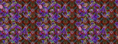 Çiçekli karalama şeklinde Raster çiçek deseni. Yumuşak, bahar çiçekli arka plan. Kahverengi ve kırmızı renkte çiçekler.