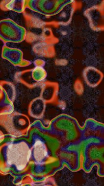 Raster illüstrasyonundaki çiçek desenli çizim. Çiçekler kahverengi, yeşil ve gri renklerde.