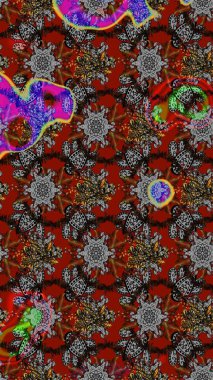 Raster. Güzel suluboya çiçekler, parlak resimler ilham verici ve kırmızı çiçek desenli eskiz arka planı..