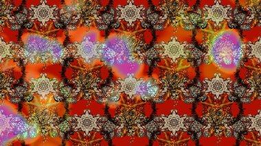 Renkli çiçekler. Raster illüstrasyonunda çiçek deseni çizimi.