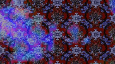 Raster illüstrasyonu. Renkli tekstil tarzında. Suluboya çiçekli çiçek deseni.