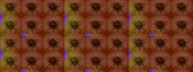 Çiçek desenli çizim. Raster illüstrasyonu. Asya tekstil tarzında. Kahverengi ve kırmızı renkte çiçekler. Raster illüstrasyonu.