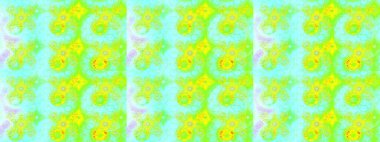 Raster illüstrasyonundaki çiçek desenli çizim. Suluboya tarzında yeşil ve mavi renkte çiçekler.