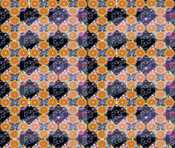 Renkli Bahar Teması eskiz kalıbı. Raster güzel kumaş deseni çiziyor. Çiçek deseni. Düz Çiçek Elementleri Tasarımı.