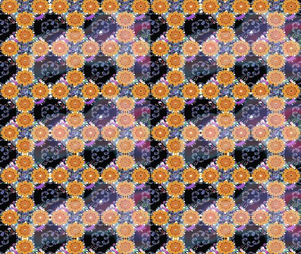 Renkli Bahar Teması eskiz kalıbı. Raster güzel kumaş deseni çiziyor. Çiçek deseni. Düz Çiçek Elementleri Tasarımı.