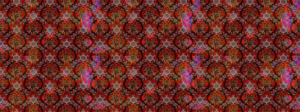 Nakış desenli çiçek deseni. Renkli grunge, soyut arkaplanı kolonya ve kırmızı çiçeklerle süslüyor. İzler, kumaş, duvar kağıtları, tekstil için raster dokusu.