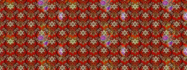 Elle çizilmiş çiçek desenli Raster çizimi. Tekstil, kumaş, ambalaj, hatıra defteri için hoş bir çiçek arkaplanı. Çocuksu tasarım. Kahverengi ve kırmızı arkaplanda.