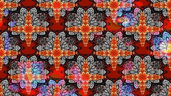 Gri ve kırmızı renkte çiçekler. Çiçekli karalama şeklinde Raster çiçek deseni. Yumuşak, yaz çiçekli arka plan.