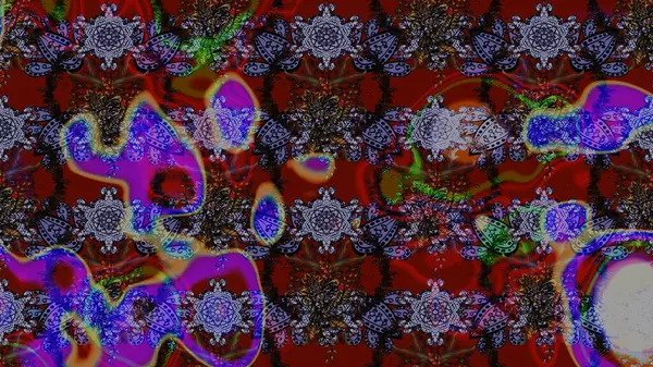 Renklerle. Raster illüstrasyonu. Renkler üzerinde papatya deseni.