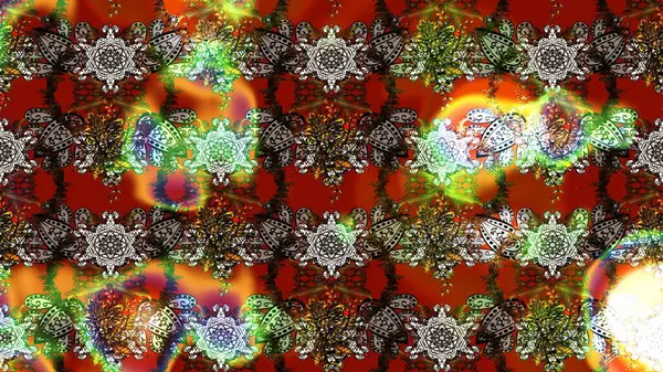 El çizimi. Çiçekli, yapraklı, çiçek desenli eskiz. Raster illüstrasyonu.