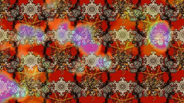 Renkli çiçekler. Raster illüstrasyonunda çiçek deseni çizimi.