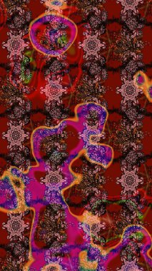 Hint çiçek liyada madalyon deseni. Etnik Mandala süsü. Tekstil, tebrik kartı, boyama kitabı, telefon kılıfı baskı için kullanılabilir. Raster Kına dövme tarzı.