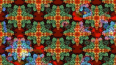 Raster illüstrasyonundaki çiçek desenli çizim. Renkli çiçekler.