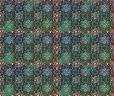 Raster Güzel kumaş deseni. Raster suluboya deseni, narin çiçekler, yeşil ve gri çiçekler, tebrik kartı şablonu..