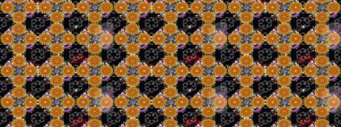 Düz Çiçek Elementleri Tasarımı. Güzel kumaş deseni. Renkli Yaz Temalı eskiz kalıbı. Raster illüstrasyonunda çiçek deseni çizimi.