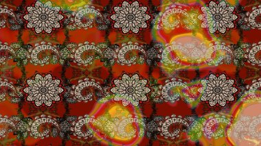 Renkli kahverengi ve bej çizim desenli. Doodle tarzı. Tekstil ve kapak tasarımı için mükemmel. Kahverengi ve bej renkli çiçekler. Elle çizilmiş sonbahar çiçeği deseni..