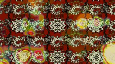 Kahverengi ve nötr renklerde çiçekler. Sevimli çiçek raster deseni. Düz Çiçek Elementleri Tasarımı. Renkli Yaz Teması çizim şablonu.