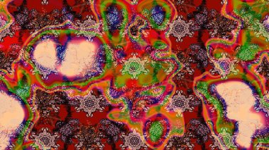 Yumuşak, bahar çiçekli arka plan. Çiçekli karalama şeklinde Raster çiçek deseni. Kahverengi ve kırmızı renkte çiçekler.