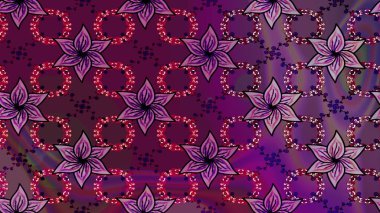 Çiçekli karalama şeklinde Raster çiçek deseni. Mor renkli çiçekler. Nazikçe, güzel çiçek arkaplanı..