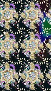 Gri renkli çiçekler. Raster düz çiçek çizim deseni. Tasarım hediye paketi, tebrik kartları, posterler ve afiş tasarımı.