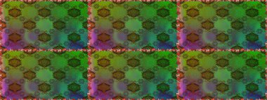 Seamless spring pattern with little flowers. Raster illustration. On green and brown colors in watercolor style.