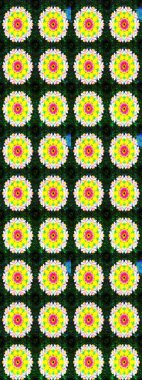 Sarı renkli güzel bir tekstil. Suluboya çiçekli çiçek deseni. Raster illüstrasyonu.