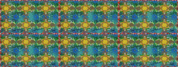 Çok yeşil ve mavi zarif küçük çiçekler ve yeşil ve mavi renkli komik böcekler, raster desen, illüstrasyon.