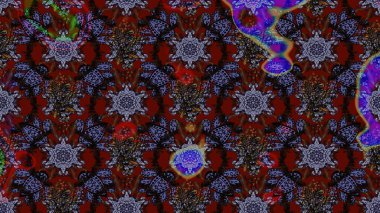 Düz Çiçek Elementleri Tasarımı. Sevimli çiçek raster deseni. Renkli Bahar Teması eskiz kalıbı. Kahverengi ve siyah renkte çiçekler.