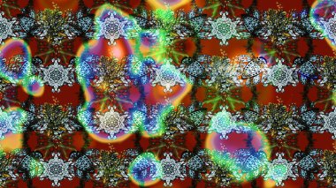 Düz Çiçek Elementleri Tasarımı. Renkli Bahar Teması eskiz kalıbı. Kahverengi ve gri renkli çiçekler. Raster illüstrasyonunda çiçek deseni çizimi.