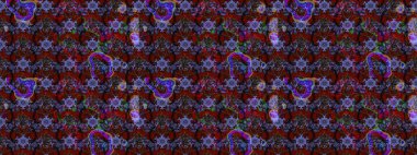 Vadinin çiçekleri kahverengi ve kırmızı renklerde. Çiçeksel çizim kalıbının çizimi.