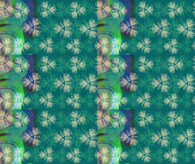 Mavi renkli çiçekler. Düz Çiçek Elementleri Tasarımı. Raster illüstrasyonu. Asya tekstil tarzında. Renkli Bahar Teması eskiz kalıbı. Çiçek desenini çiz.