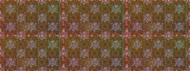 Kahverengi ve bej renkli çiçekler. Raster illüstrasyonunda kusursuz çiçek deseni.