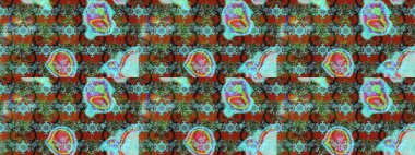 Çiçekli karalama şeklinde Raster çiçek deseni. Nazik, narin çiçek arkaplanı. Mavi ve kahverengi renkte çiçekler.