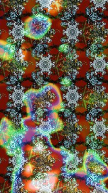 Düz Çiçek Elementleri Tasarımı. Raster illüstrasyonundaki çiçek desenli çizim. Güzel kumaş deseni. Renkli Bahar Teması çizim şablonu.