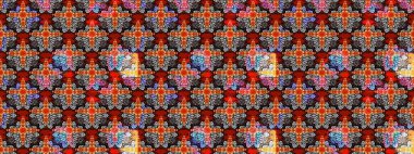 3D çiçekler, eskiz. Raster illüstrasyonu. Gri ve siyah renklerde.