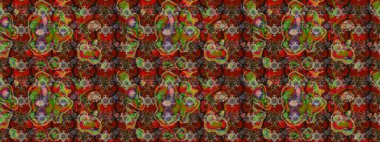 Sevimli çiçek raster deseni. Kahverengi ve kırmızı renkte çiçekler. Renkli Yaz Temalı eskiz kalıbı. Düz Çiçek Elementleri Tasarımı.