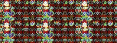 Raster illüstrasyonundaki çiçek desenli çizim. Kırmızı ve kahverengi renkte çiçekler.