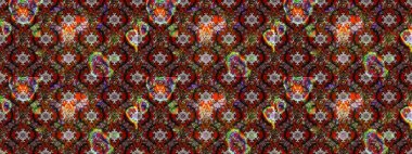 Şirin çiçek elementleri. Kahverengi ve kırmızı renkte çiçekler. Raster illüstrasyonu. Çizim.