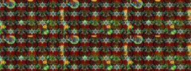 Raster düz çiçek çizim deseni. Hediye ambalaj kağıdı, tebrik kartları, posterler ve pankart tasarımı. Yeşil ve kahverengi renkte çiçekler.