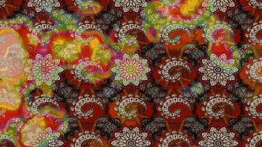 Çiçekli karalama şeklinde Raster çiçek deseni. Renkli çiçekler. Yumuşak, bahar çiçekli arka plan.