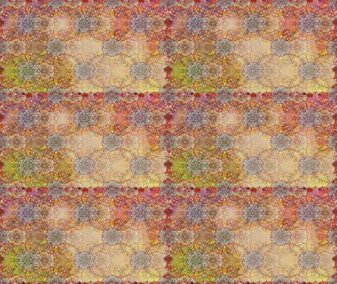 Düz Çiçek Elementleri Tasarımı. Bej ve kahverengi renkli çiçekler. Sevimli çiçek raster deseni. Renkli Bahar Teması Kusursuz Arkaplan.